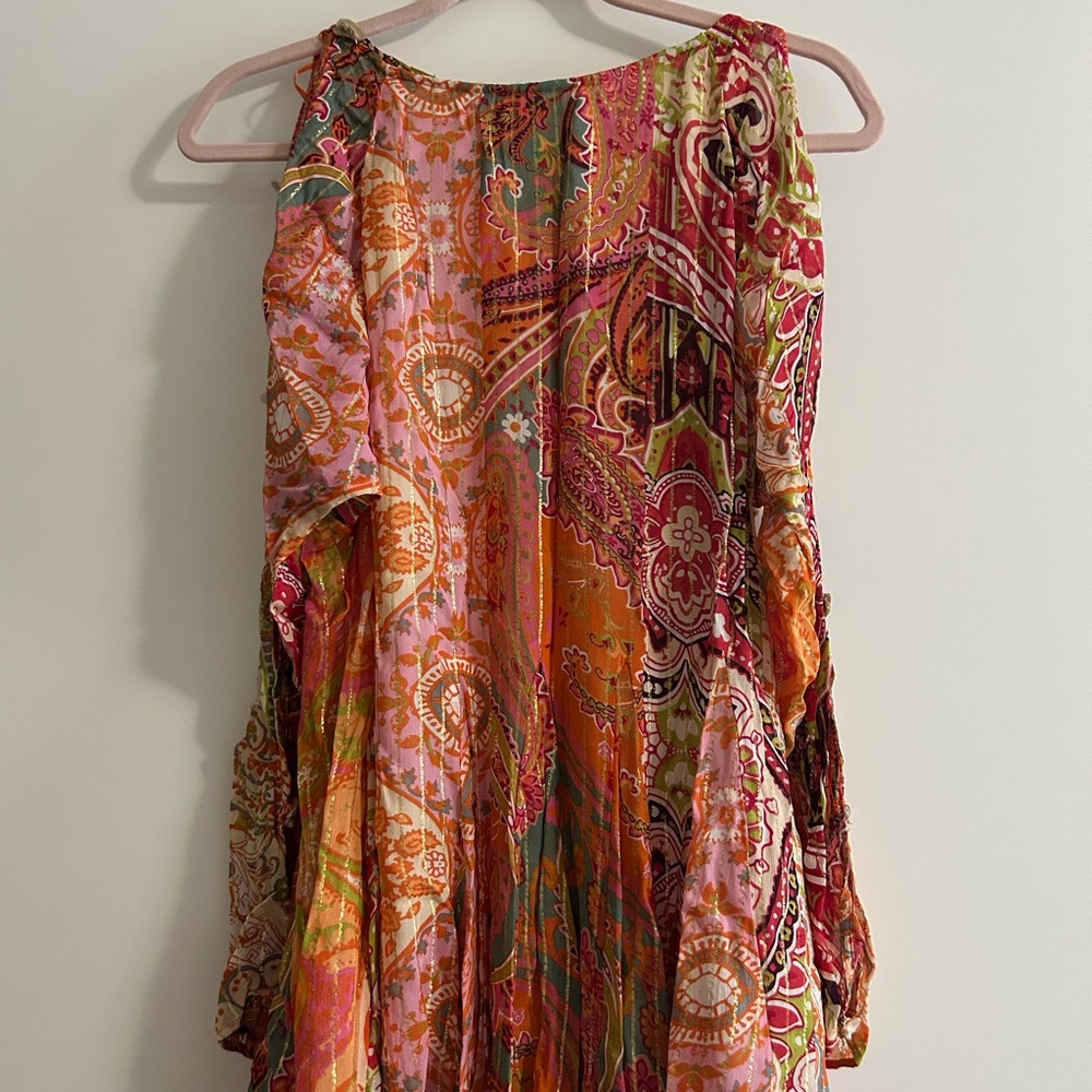 Zara Asymmetrical Dress in Pink and Orange Paisley- new without tags never worn